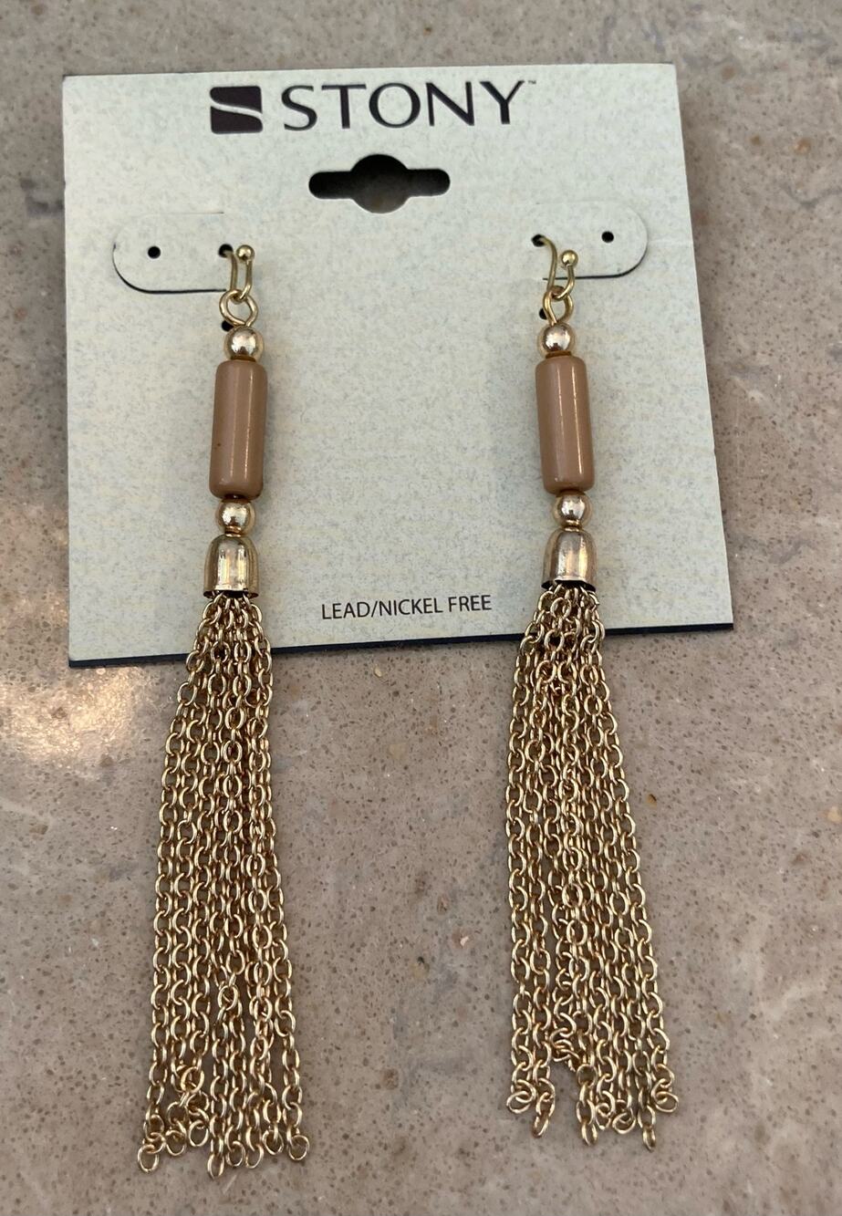 2/$24! Earrings Stony Gold and Tan